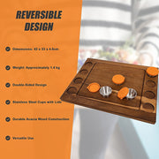 Serving Tray Double Sided Charcuterie Board 8 Sauce Cups Gift V63-920711