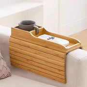 Bamboo Sofa Arm Tray Couch Phone Holder Anti-Slip for Snacks Drinks V63-920721