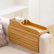 Bamboo Sofa Arm Tray Couch Phone Holder Anti-Slip for Snacks Drinks V63-920721