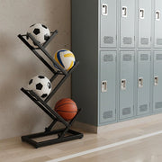 Ball Trolley Rack Display Stand For Basketball Football Storage Heavy Duty Rolling Organiser For Sports V63-920731