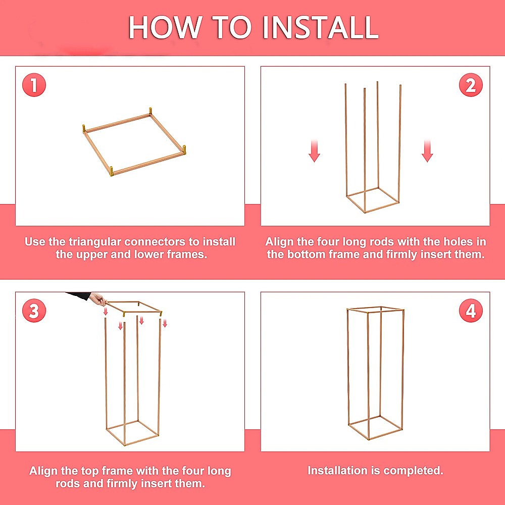 Rose Gold Metal Flower Stand V63-920781