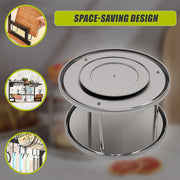 2-Tier Rack Lazy Susan Organiser Steel Kitchen Pantry Cabinet Storage V63-920801