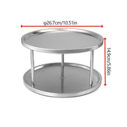 2-Tier Rack Lazy Susan Organiser Steel Kitchen Pantry Cabinet Storage V63-920801