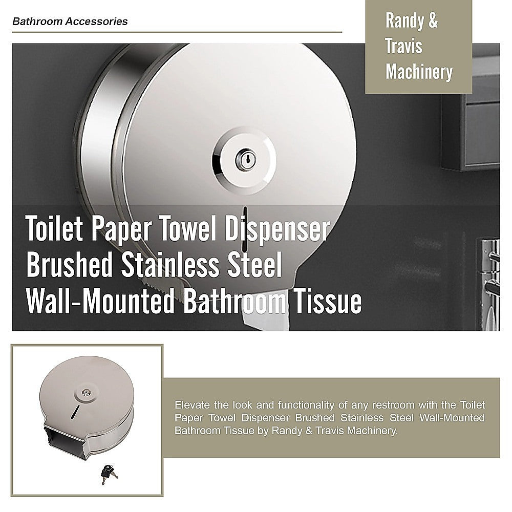 Brushed Stainless Steel Wall Mounted Toilet Paper Towel Dispenser V63-920871