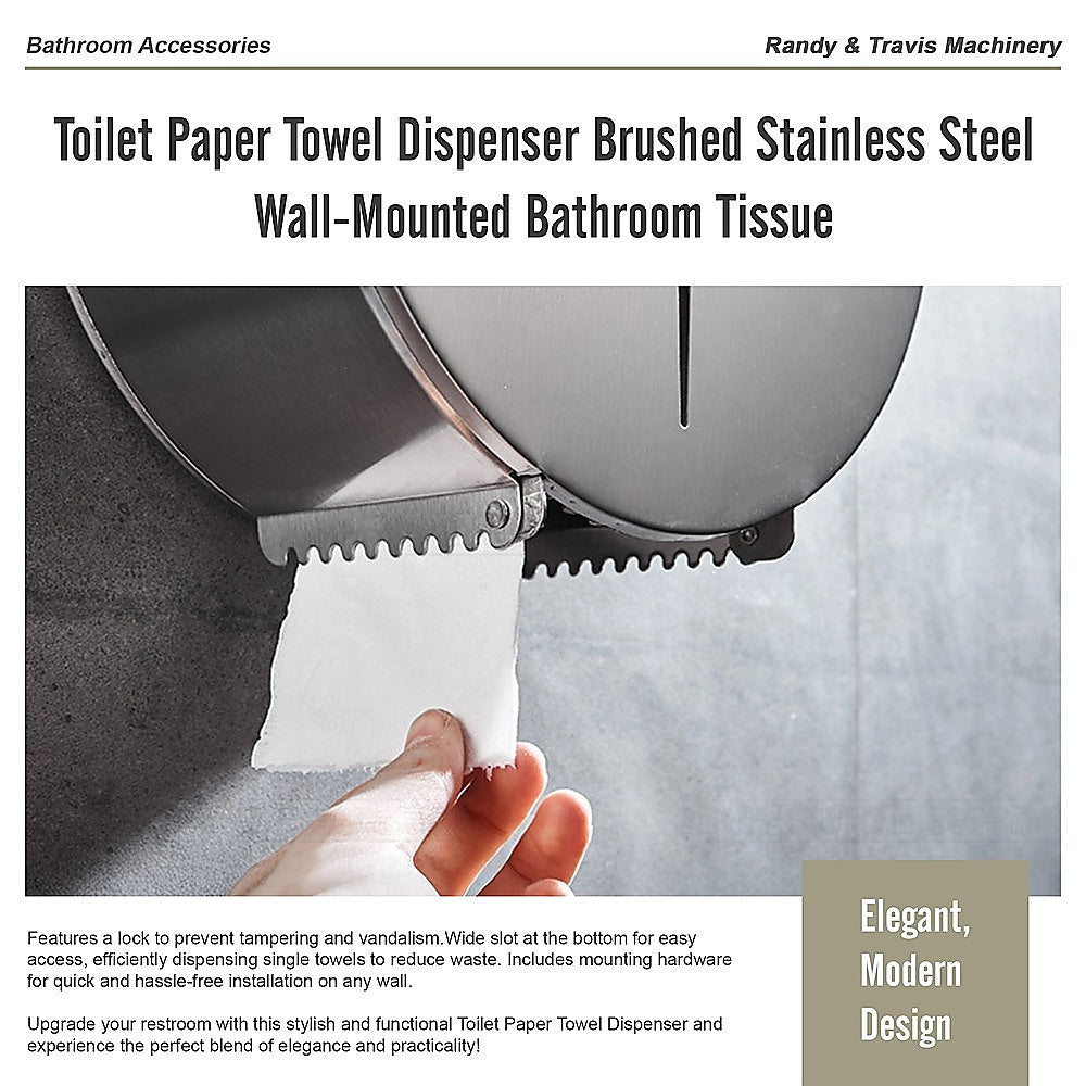 Brushed Stainless Steel Wall Mounted Toilet Paper Towel Dispenser V63-920871