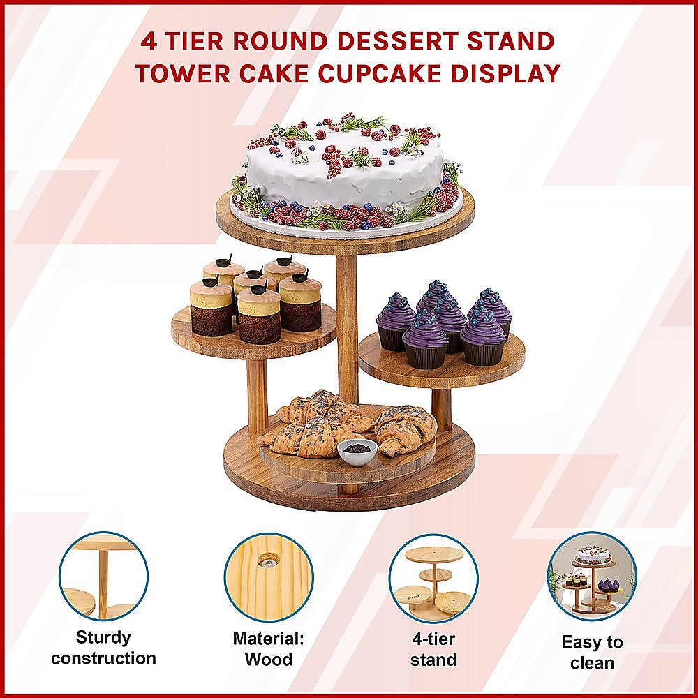 4 Tier Round Dessert Stand Tower Cake Cupcake Display V63-920921