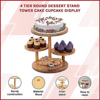 4 Tier Round Dessert Stand Tower Cake Cupcake Display V63-920921