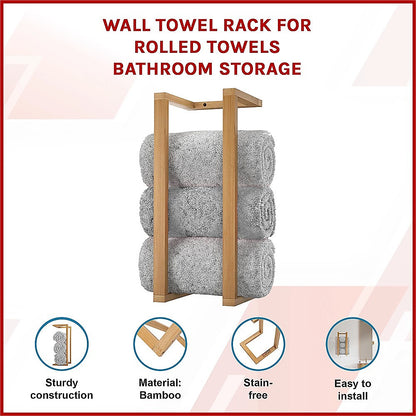 Wall Towel Rack for Rolled Towels Bathroom Storage V63-920931