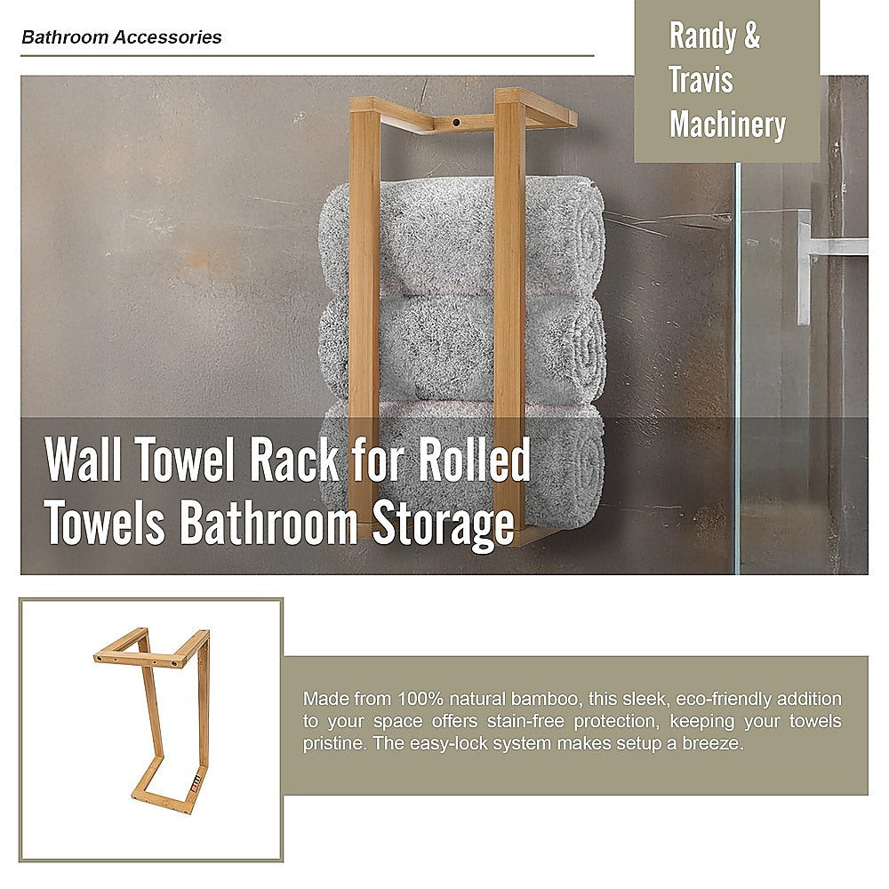 Wall Towel Rack for Rolled Towels Bathroom Storage V63-920931