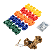 Jungle Gym Rock Climbing Holds Kids Wall Mounting Hardware Knotted Rope 25 Handles Playground V63-920951