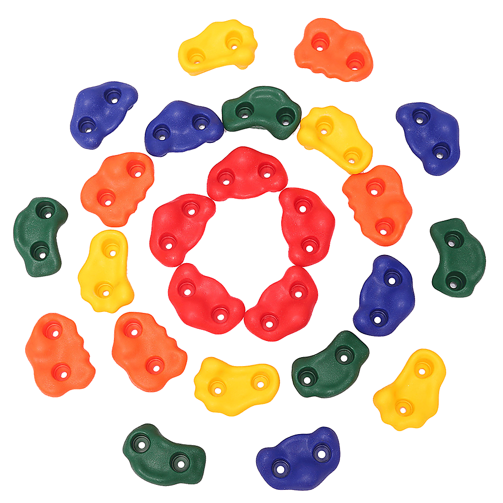 Jungle Gym Rock Climbing Holds Kids Wall Mounting Hardware Knotted Rope 25 Handles Playground V63-920951