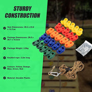 Jungle Gym Rock Climbing Holds Kids Wall Mounting Hardware Knotted Rope 25 Handles Playground V63-920951