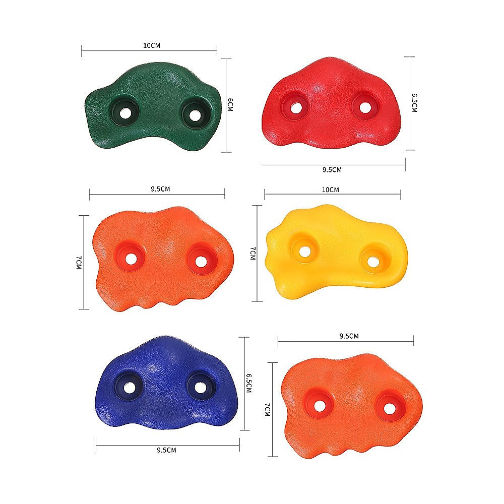 Jungle Gym Rock Climbing Holds Kids Wall Mounting Hardware Knotted Rope 25 Handles Playground V63-920951