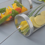 2pc BBQ Basket Round Campfire Grid Cookware V63-920991