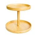 2-Tier Bamboo Lazy Susan Turntable Organizer for Kitchen Counter Cabinet V63-921011