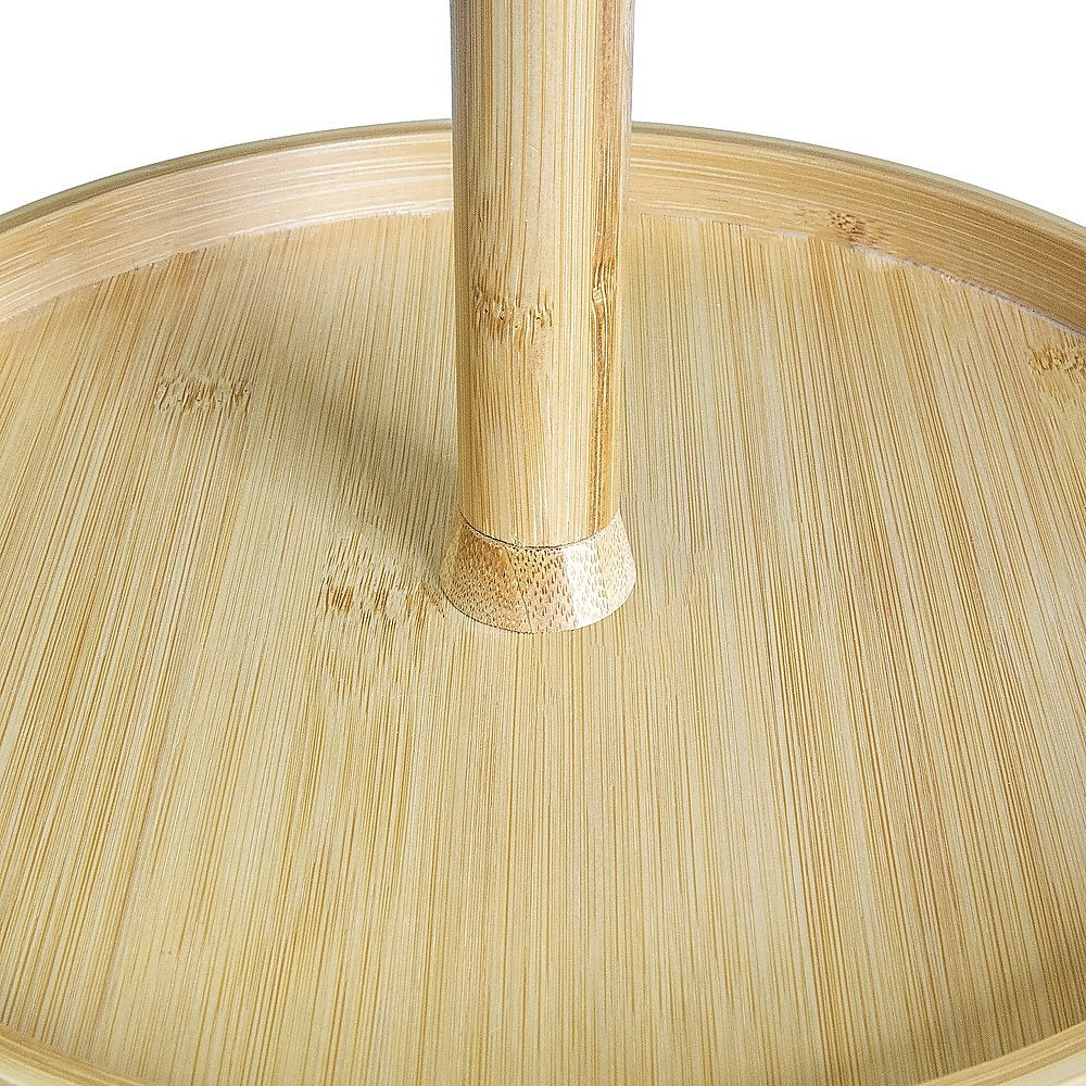 2-Tier Bamboo Lazy Susan Turntable Organizer for Kitchen Counter Cabinet V63-921011
