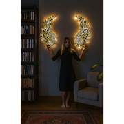 LED Angel Wing Metal Wall Art Wrought Iron Wings Sculpture Fairy Lights V63-921021