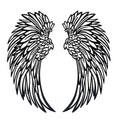 LED Angel Wing Metal Wall Art Wrought Iron Wings Sculpture Fairy Lights V63-921021