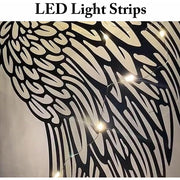 LED Angel Wing Metal Wall Art Wrought Iron Wings Sculpture Fairy Lights V63-921021