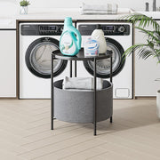 Round Side Table Bedside Storage Basket V63-921051