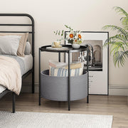Round Side Table Bedside Storage Basket V63-921051