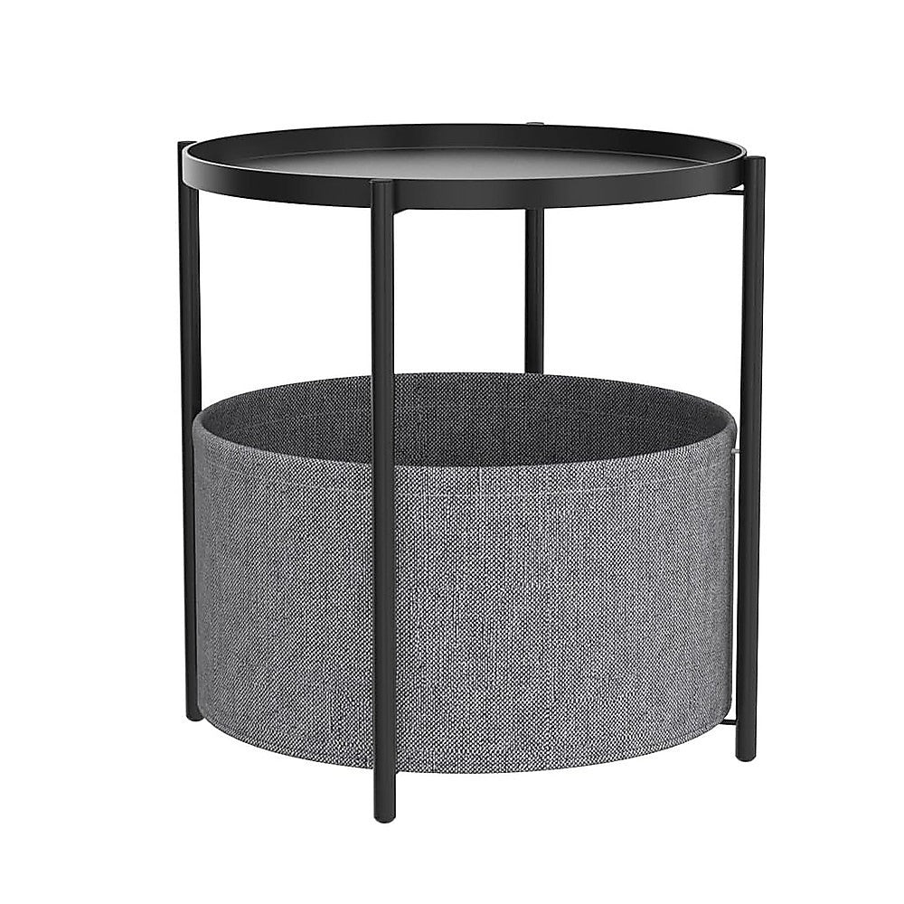 Round Side Table Bedside Storage Basket V63-921051