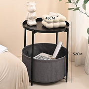 Round Side Table Bedside Storage Basket V63-921051
