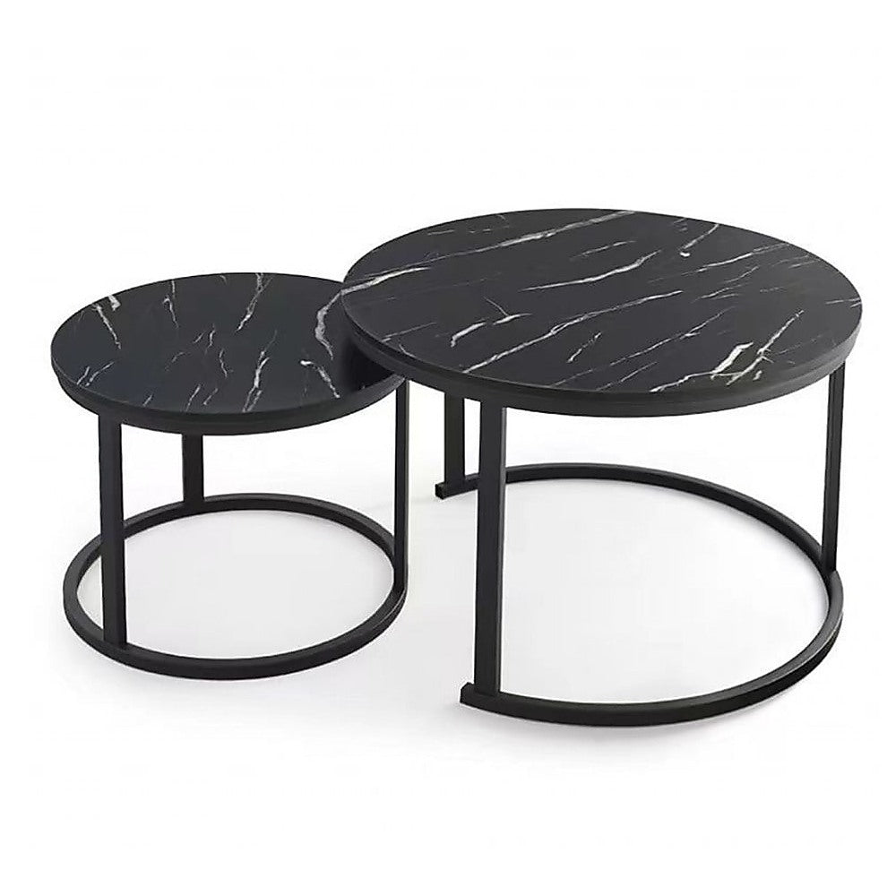 Coffee Table Round Marble Design Nesting Side Furniture V63-921091