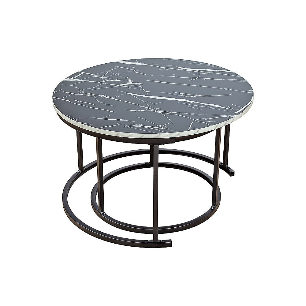 Coffee Table Round Marble Design Nesting Side Furniture V63-921091