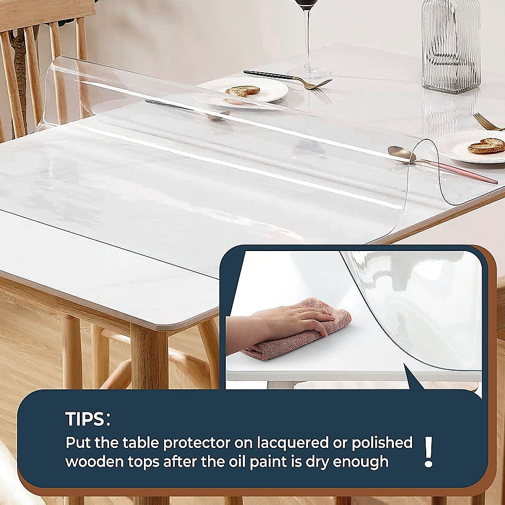 PVC Tablecloth Clear Plastic Cover Protector Mat V63-921131