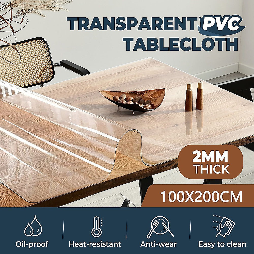 PVC Tablecloth Clear Plastic Cover Protector Mat V63-921131