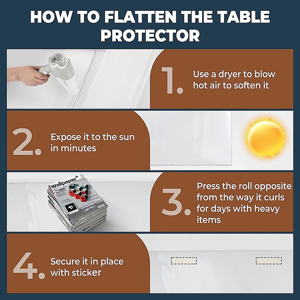 PVC Tablecloth Clear Plastic Cover Protector Mat V63-921131