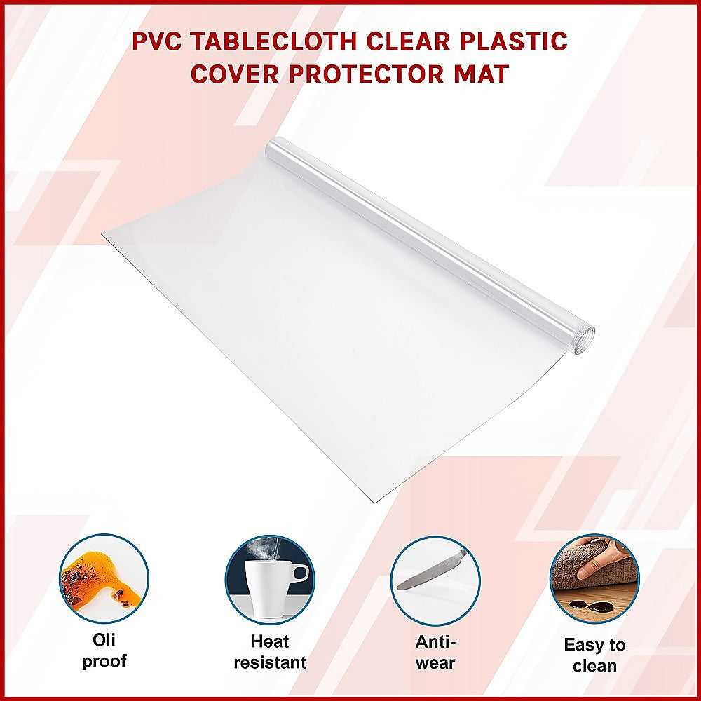 PVC Tablecloth Clear Plastic Cover Protector Mat V63-921131