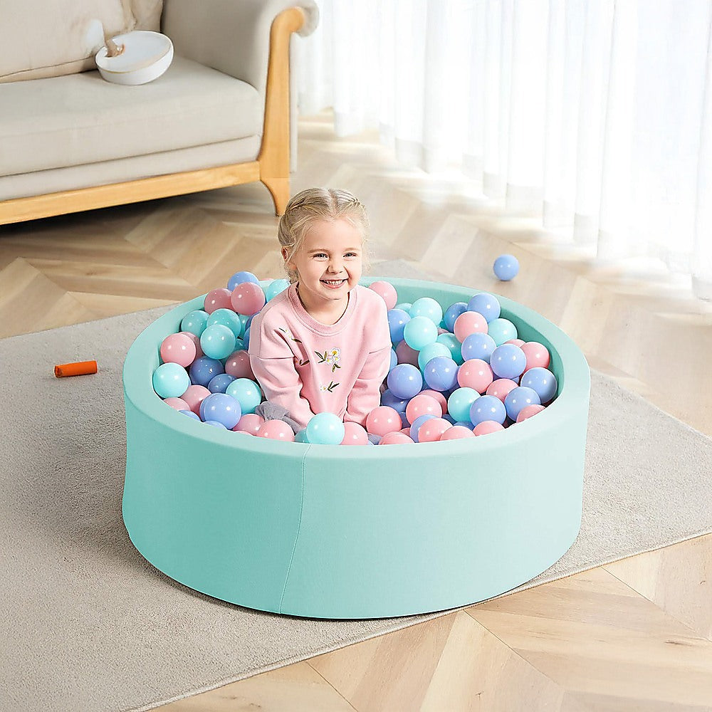 Round Ball Pit Playpen Enclosure - Safe Blue Play Area for Babies and Toddlers, Indoor or Outdoor V63-921181