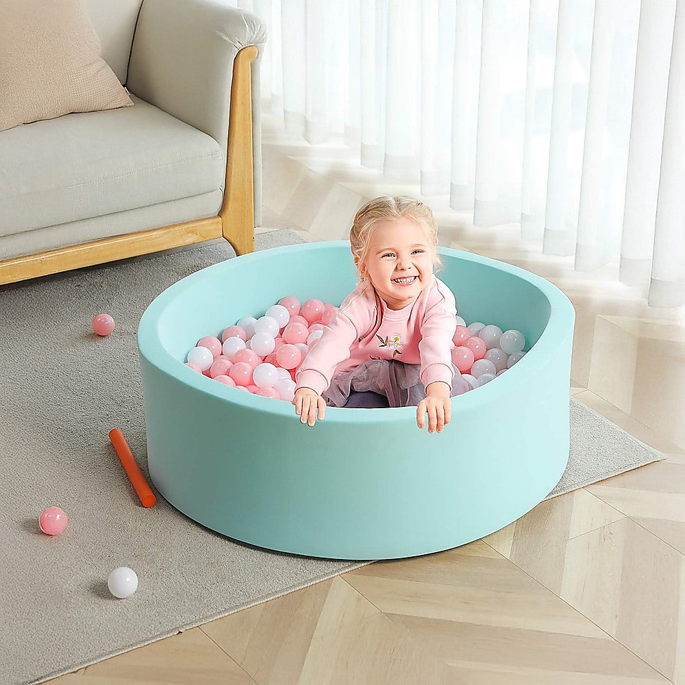 Round Ball Pit Playpen Enclosure - Safe Blue Play Area for Babies and Toddlers, Indoor or Outdoor V63-921181