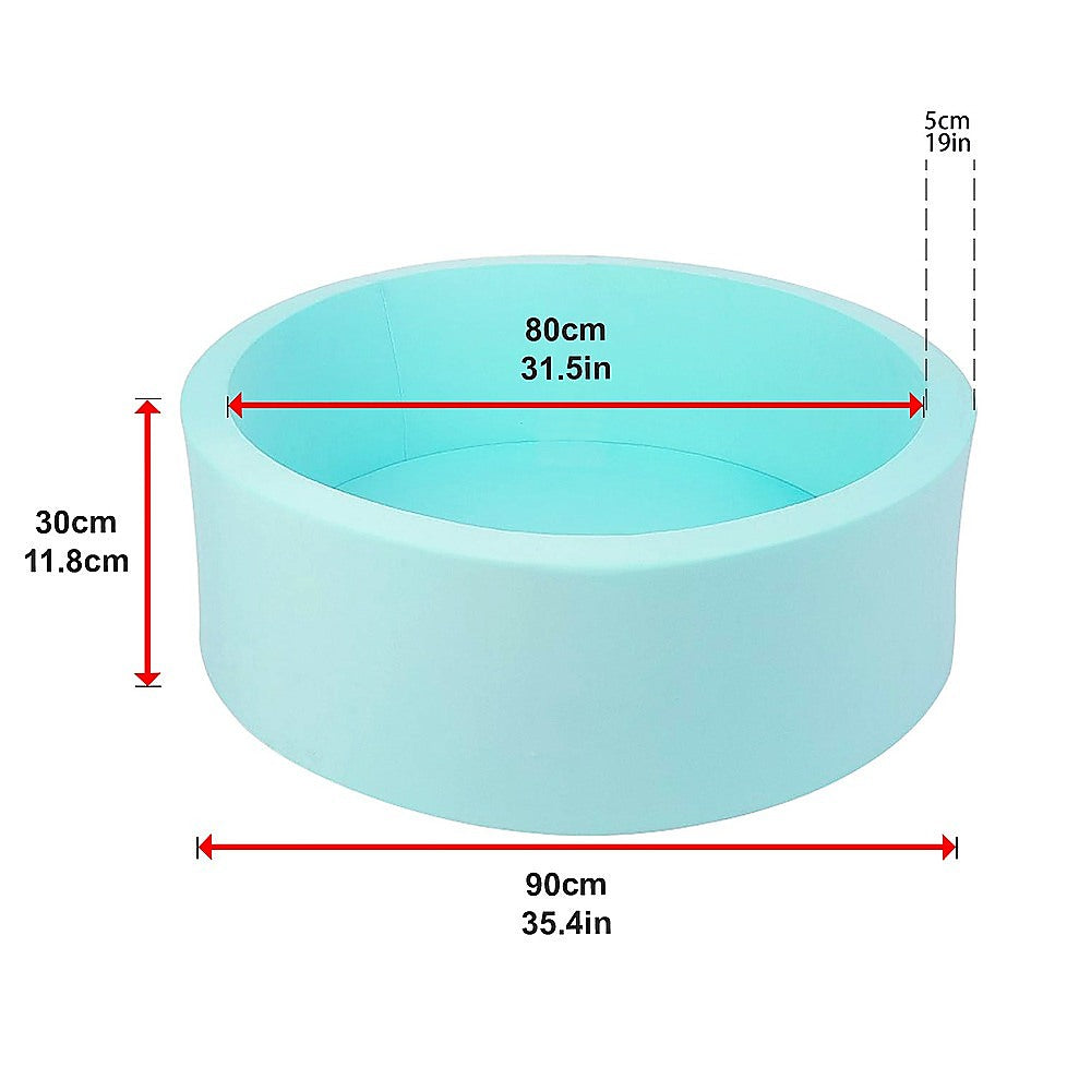 Round Ball Pit Playpen Enclosure - Safe Blue Play Area for Babies and Toddlers, Indoor or Outdoor V63-921181