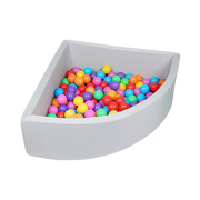 Corner Ball Pit Playpen Enclosure - Safe Grey Play Area for Babies and Toddlers, Indoor or Outdoor V63-921201