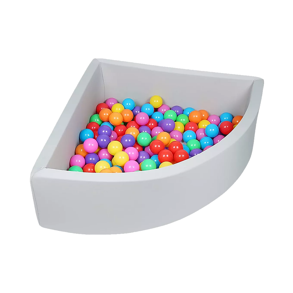 Corner Ball Pit Playpen Enclosure - Safe Grey Play Area for Babies and Toddlers, Indoor or Outdoor V63-921201