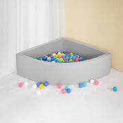 Corner Ball Pit Playpen Enclosure - Safe Grey Play Area for Babies and Toddlers, Indoor or Outdoor V63-921201