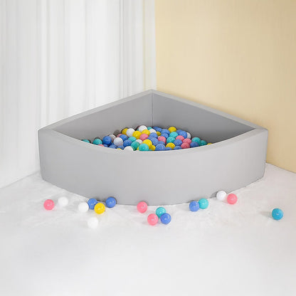 Corner Ball Pit Playpen Enclosure - Safe Grey Play Area for Babies and Toddlers, Indoor or Outdoor V63-921201