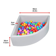 Corner Ball Pit Playpen Enclosure - Safe Grey Play Area for Babies and Toddlers, Indoor or Outdoor V63-921201