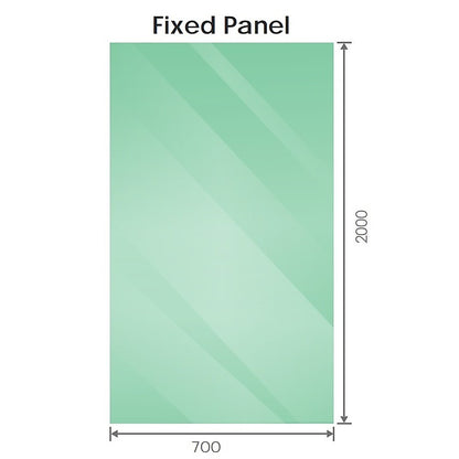 70x200cm Glass Shower Screen with Black U-Brackets and Floor U-Bracket V63-921301