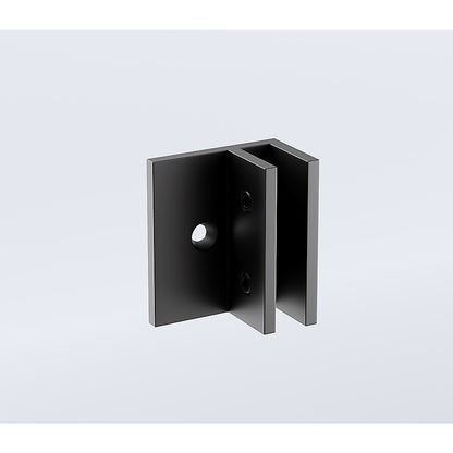70x200cm Glass Shower Screen with Black F-Brackets and Round Pole V63-921531