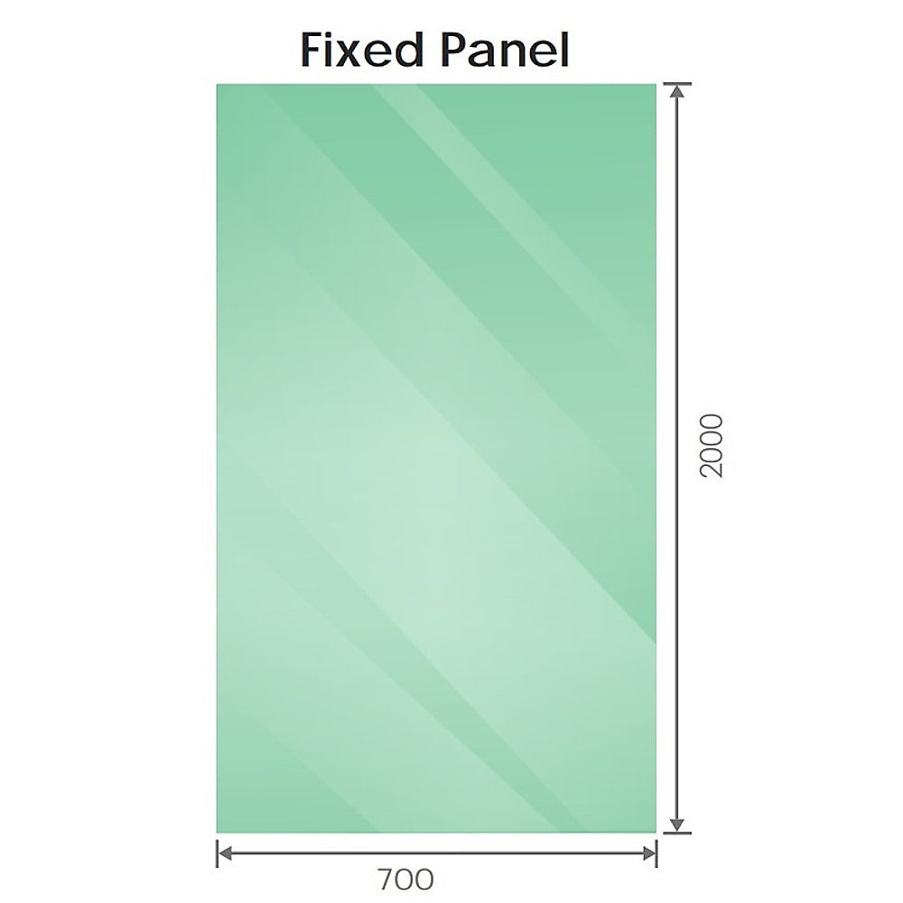 70x200cm Glass Shower Screen with Gunmetal F-Brackets V63-921671