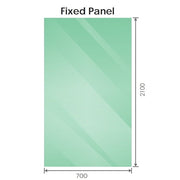 70x210cm Glass Shower Screen with Gold F-Brackets and Floor F-Bracket