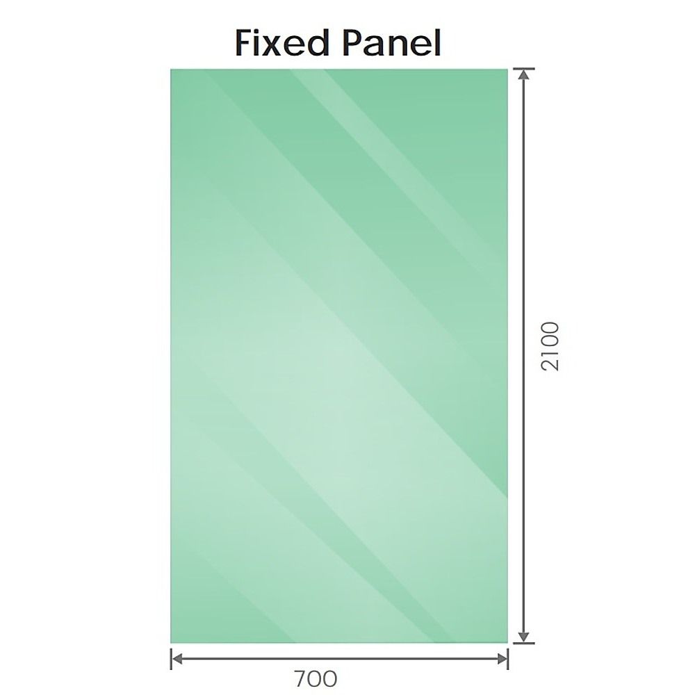 70x210cm Glass Shower Screen with Gold F-Brackets and Floor F-Bracket