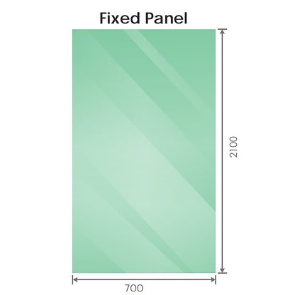 70x210cm Glass Shower Screen with Nickel F-Brackets V63-922111