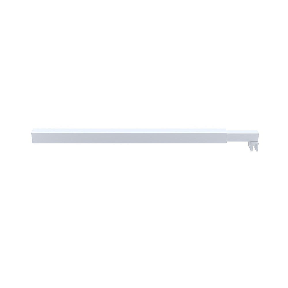 80x200cm Glass Shower Screen with White U-Brackets and Square Pole V63-922321