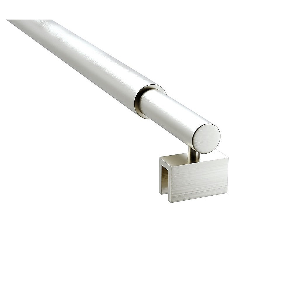 80x200cm Glass Shower Screen with Nickel U-Brackets and Round Pole V63-922371