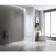 80x200cm Glass Shower Screen with Gold F-Brackets and Floor F-Bracket